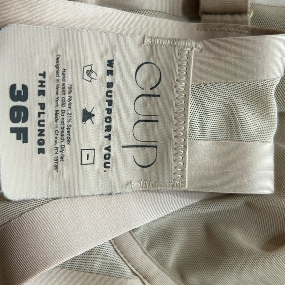 CUUP The Plunge Bra Tan Mesh Underwire 36F - Picture 3 of 5